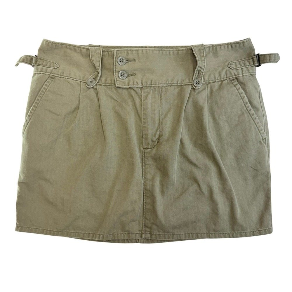 Denim & Supply Ralph Lauren Skirt Womens 32 Green Herringbone Twill Mini Utility